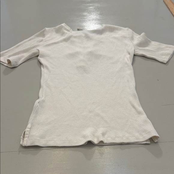 Madewell Ribbed Lace-Up Short-Sleeve Tee Size XXS - Picture 12 of 12